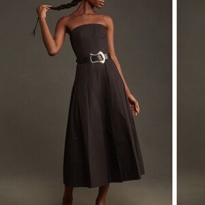 Anthropologie Mare Mare Strapless Seamed A-Line Midi Dress NWT
